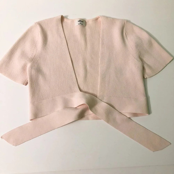 Aritzia Wilfred Elouan Tie Front Ribbed Knit Top Size XS - Picture 9 of 15